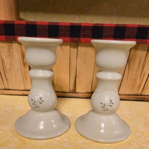 Pfaltzgraff HEIRLOOM 5" Taper Candlesticks 2 pc set